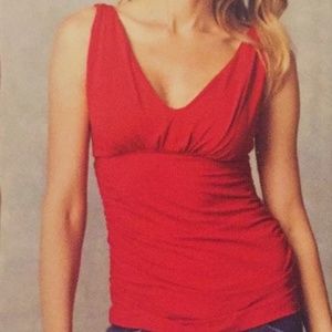 CAbi Double V Red Grecian Style Tank Top - Large
